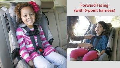 forward facing 5 point harness